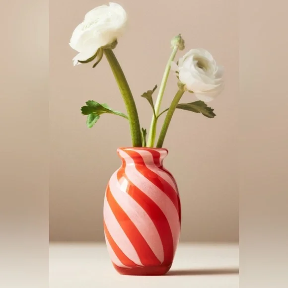 Anthropologie Peper Glass Bud Vase Hot Pink Home Office Decor Elegant - Picture 7 of 8